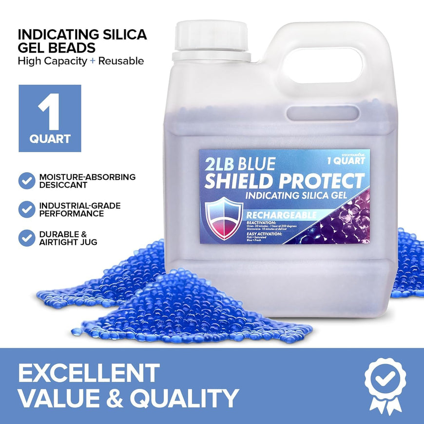 Indicating Silica Gel 2lb 3-5mm Beads (Blue) 10 Pack
