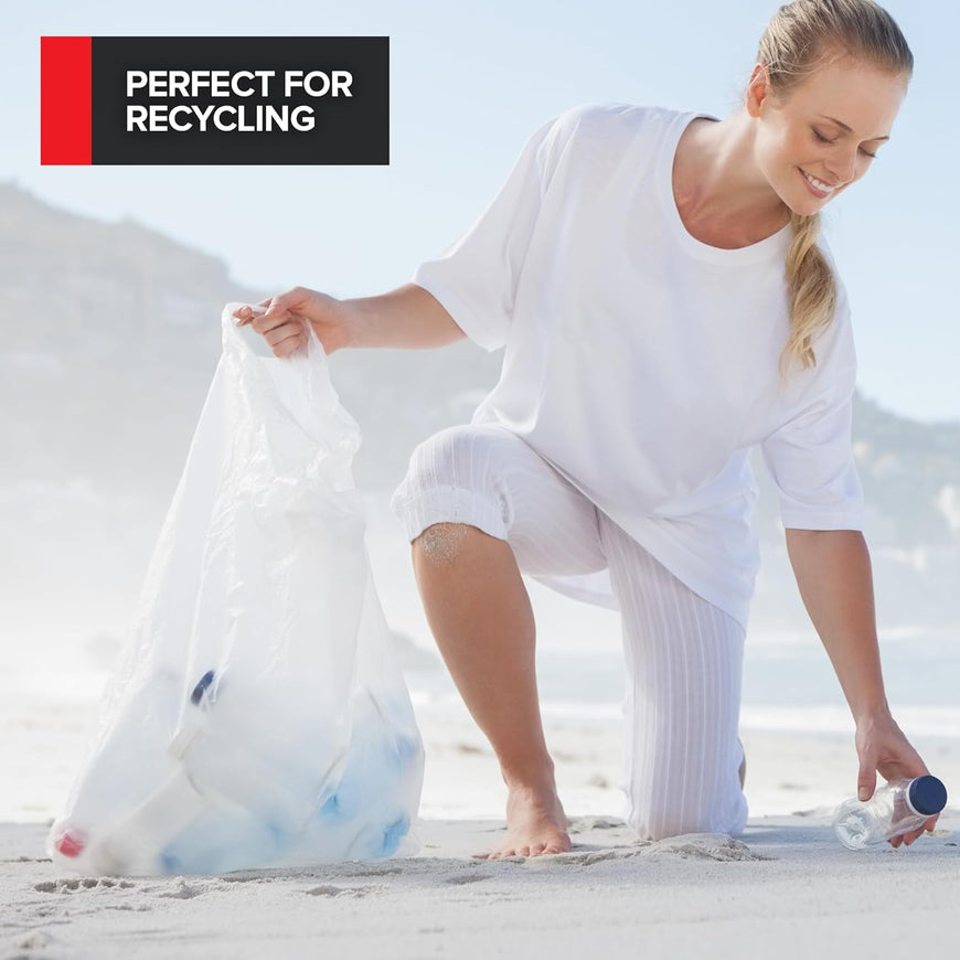 Clear Trash Bags - 30-33 Gallon (500 Bags)