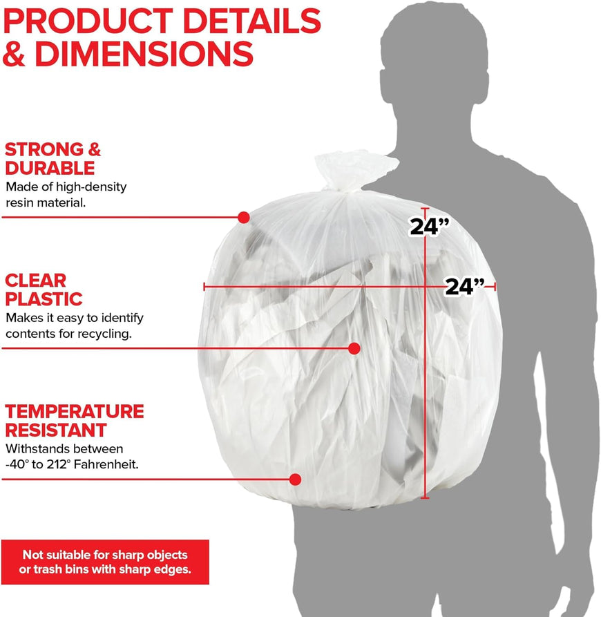 Clear Trash Bags - 6-10 Gallon (4000 Bags)