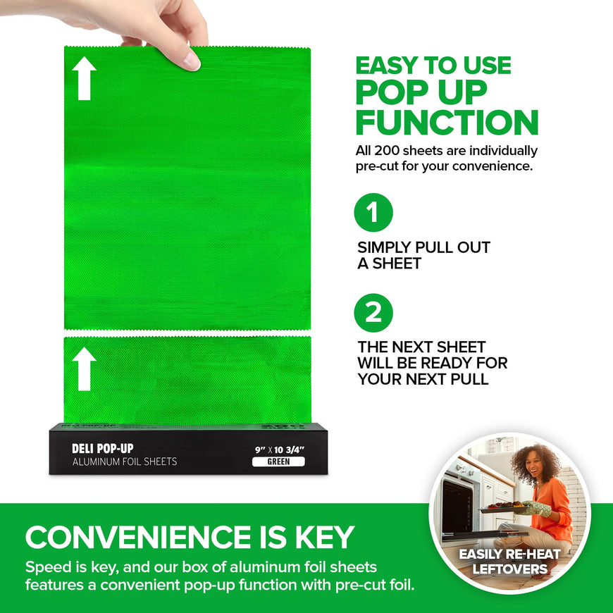 Green Popup Foil - 9 inch (7200 Pack)