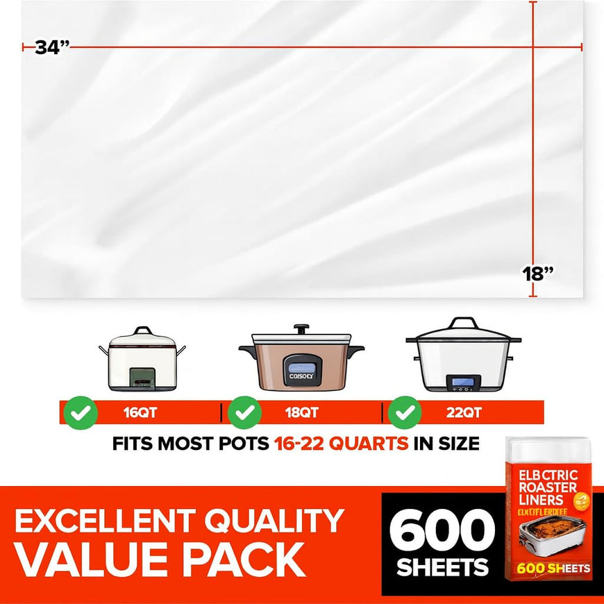 Electric Roaster Liners (600 Pack)