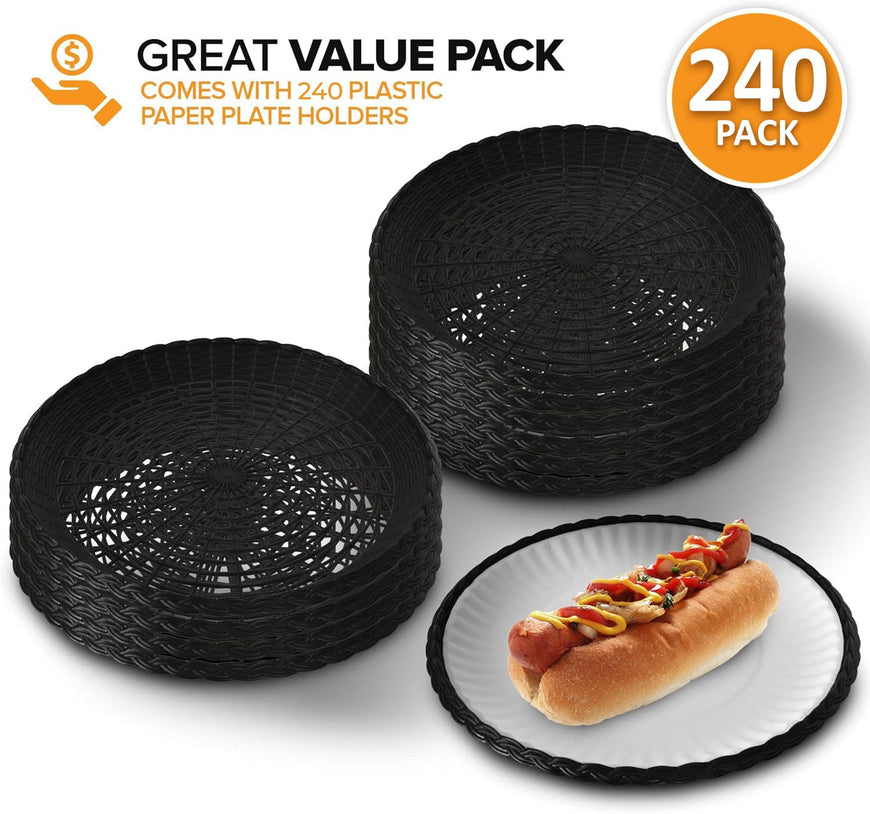 Paper Plate Holders - 9 inch Black (240ct)