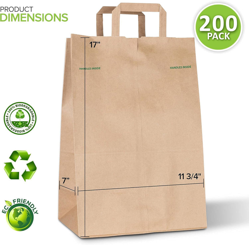 Kraft Bag with Handles - 70 Lb (200ct)