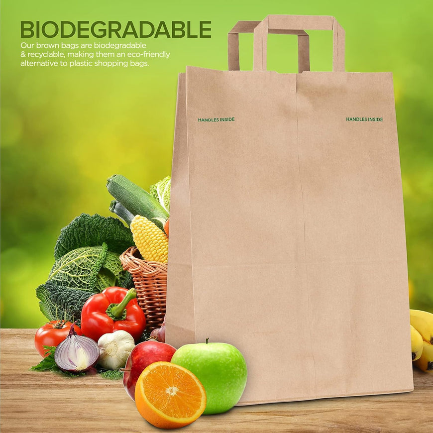 Kraft Bag with Handles - 70 Lb (200ct)