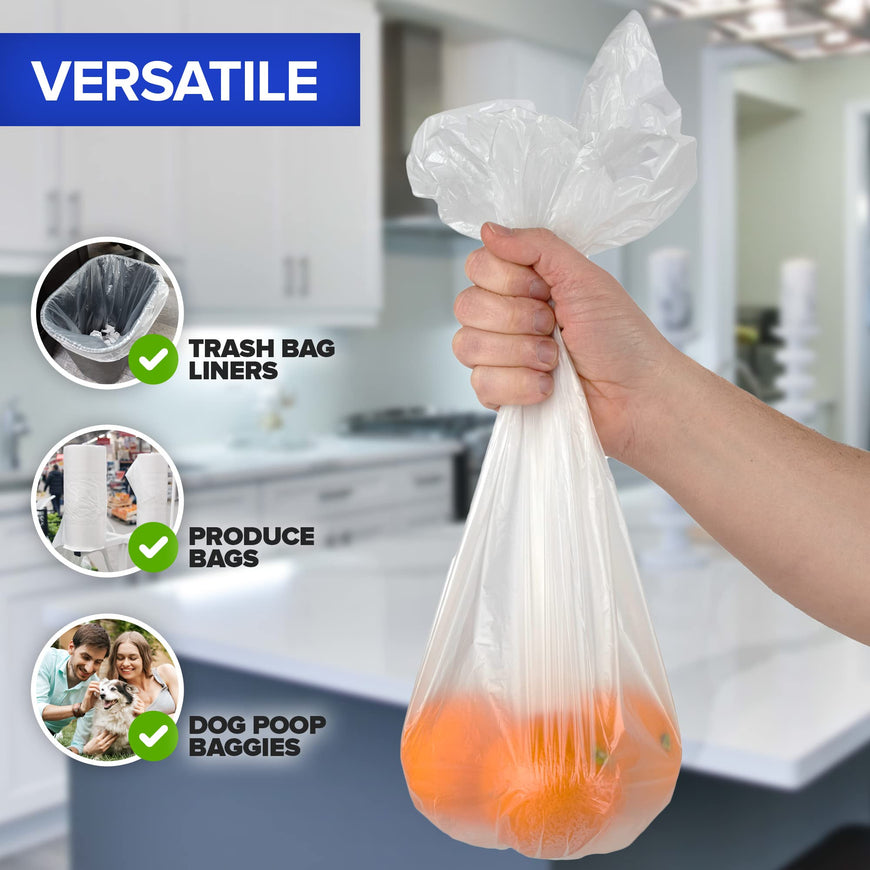2 Gallon Clear Bathroom Trash Bags (2000 Pack)