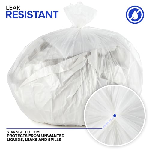 4 Gallon Clear Bathroom Trash Bags (2000 Pack)