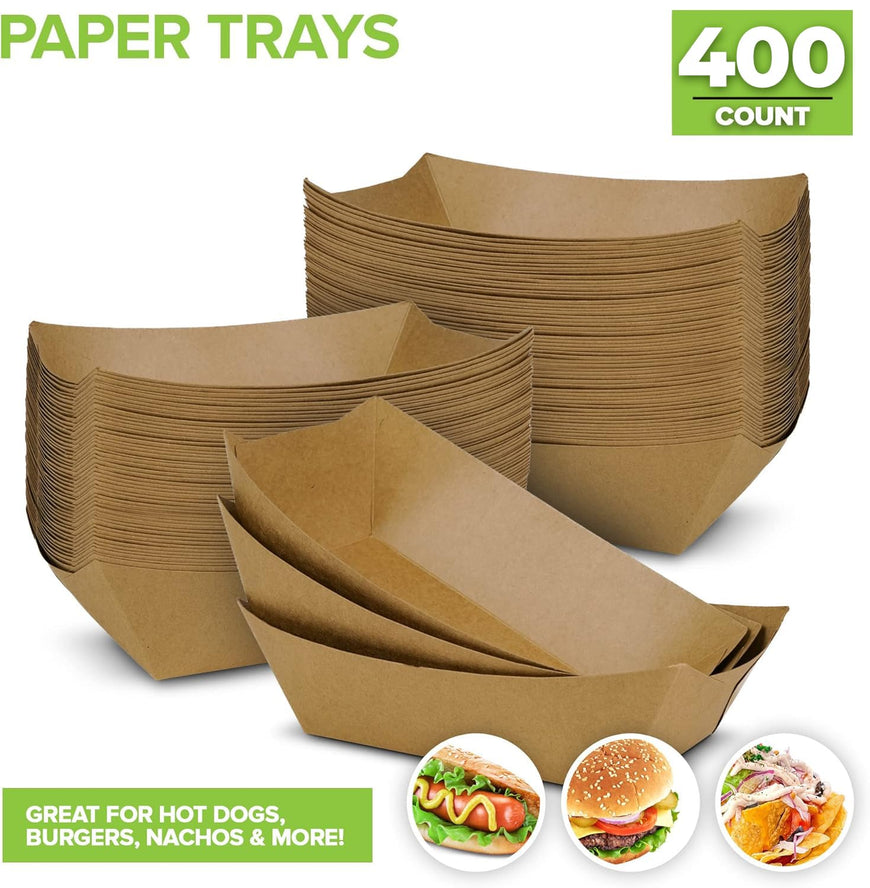 Paper Trays - Brown - 3 lbs - (400 Pack)
