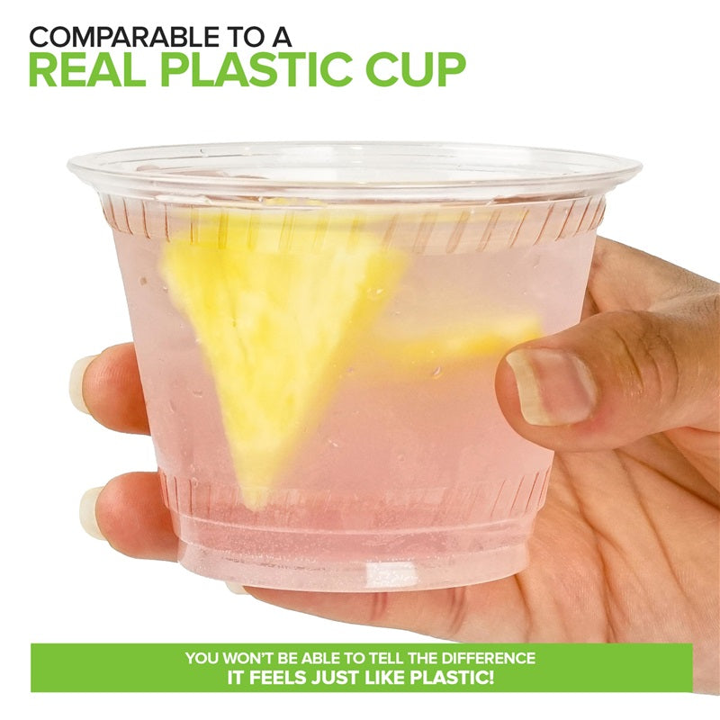 Stock Your Home 9 oz Clear PLA Cold Cups 1000 Pack Disposable Cups for Water Wine Beer Samples