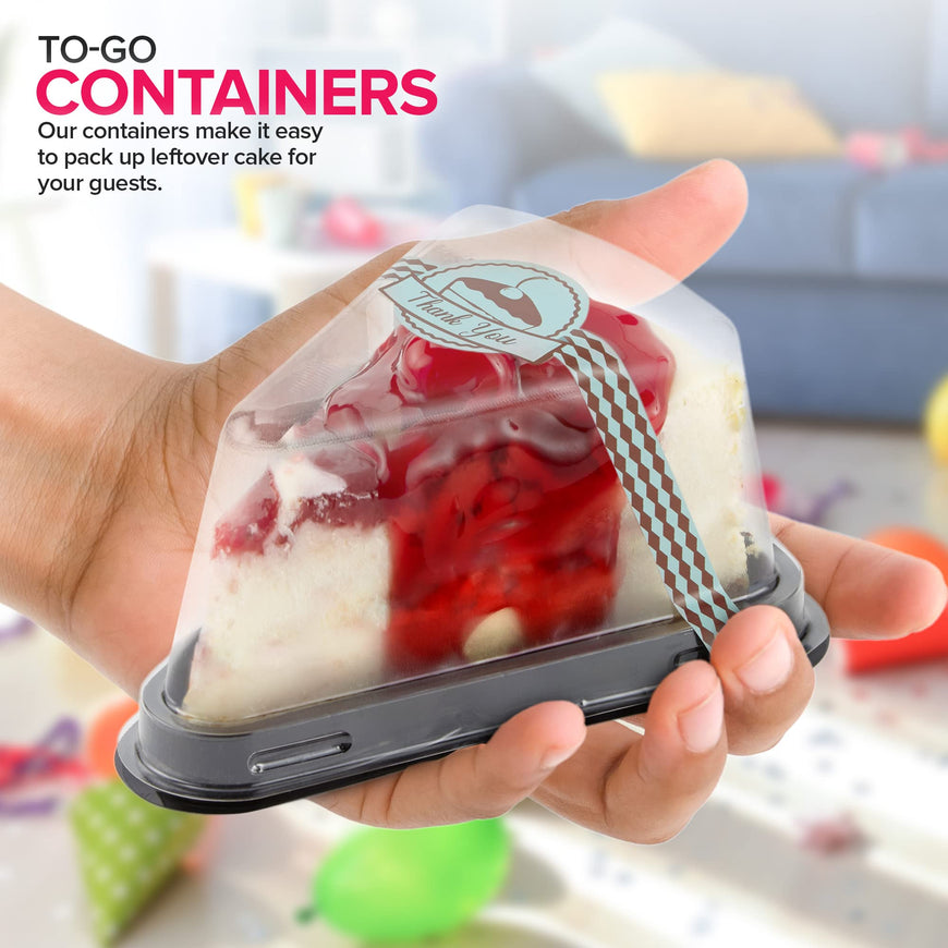 Cake Slice Containers & Stickers (1400 Pack)