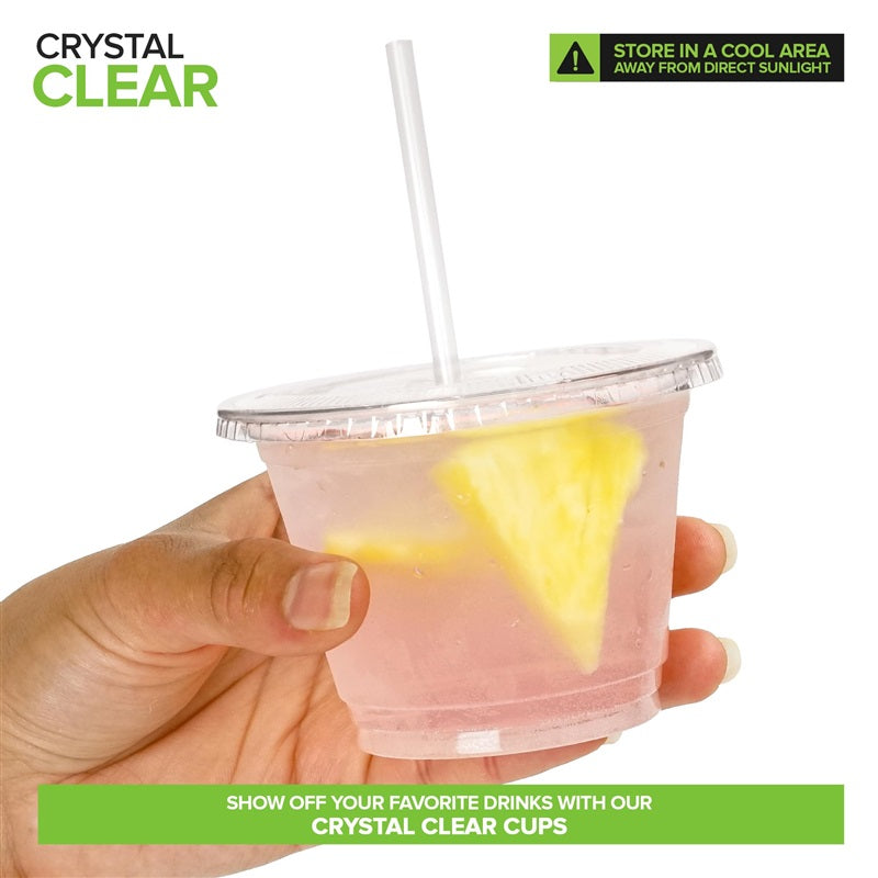 Stock Your Home 9 oz Clear Cold Cups with Lids and Straws Set of 400 Plastic Cups