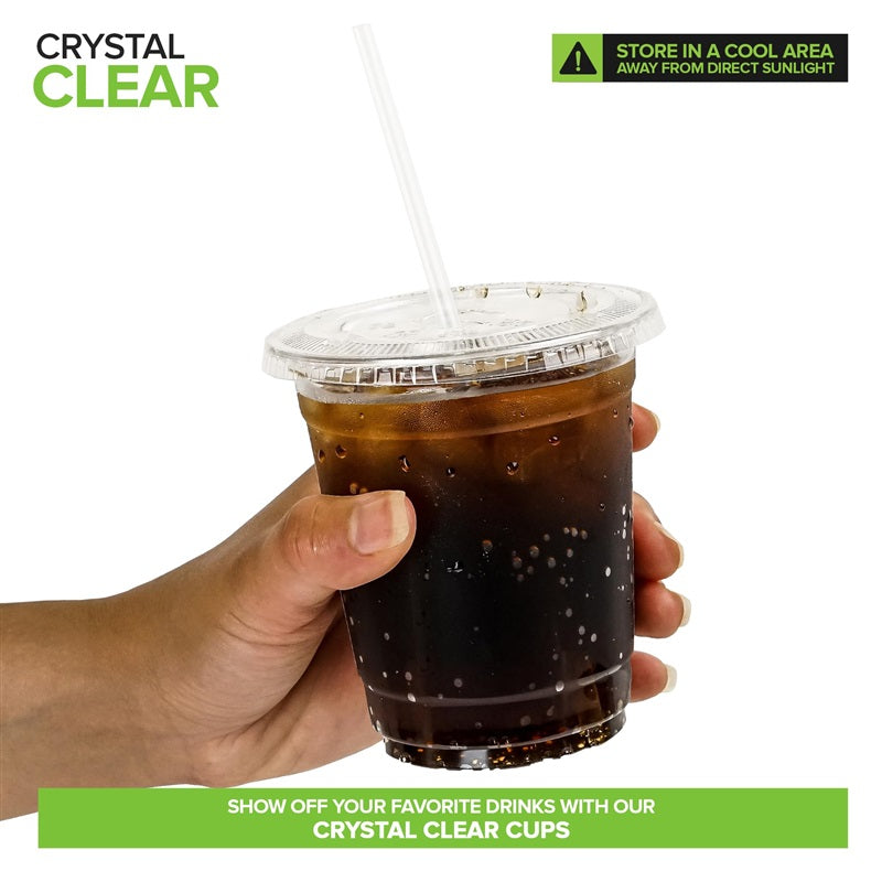 Stock Your Home 12 oz Clear Cold Cups with Lids and Straws Set of 400 Plastic Cups