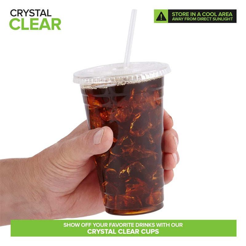 Stock Your Home 20 oz Clear Cold Cups with Lids and Straws Set of 400 Plastic Cups