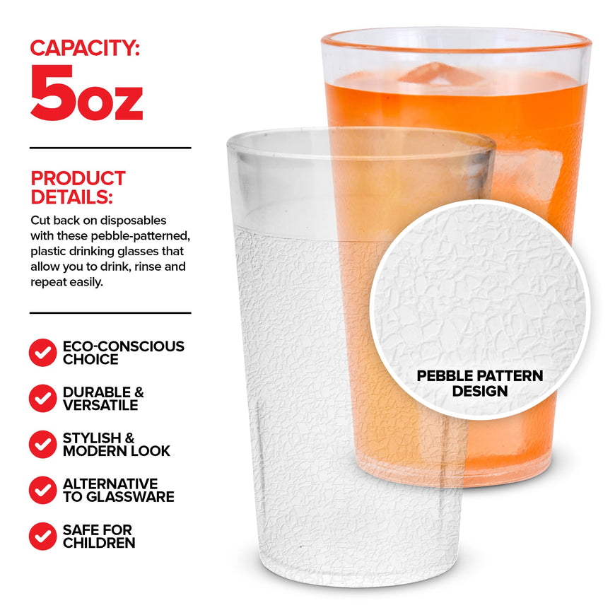 Clear Plastic Pebbled Tumbler (144 Pack)