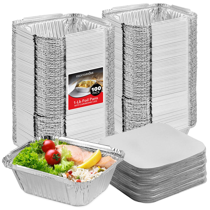 1lb Oblong Pan - Cardboard Lid (100 Pack)