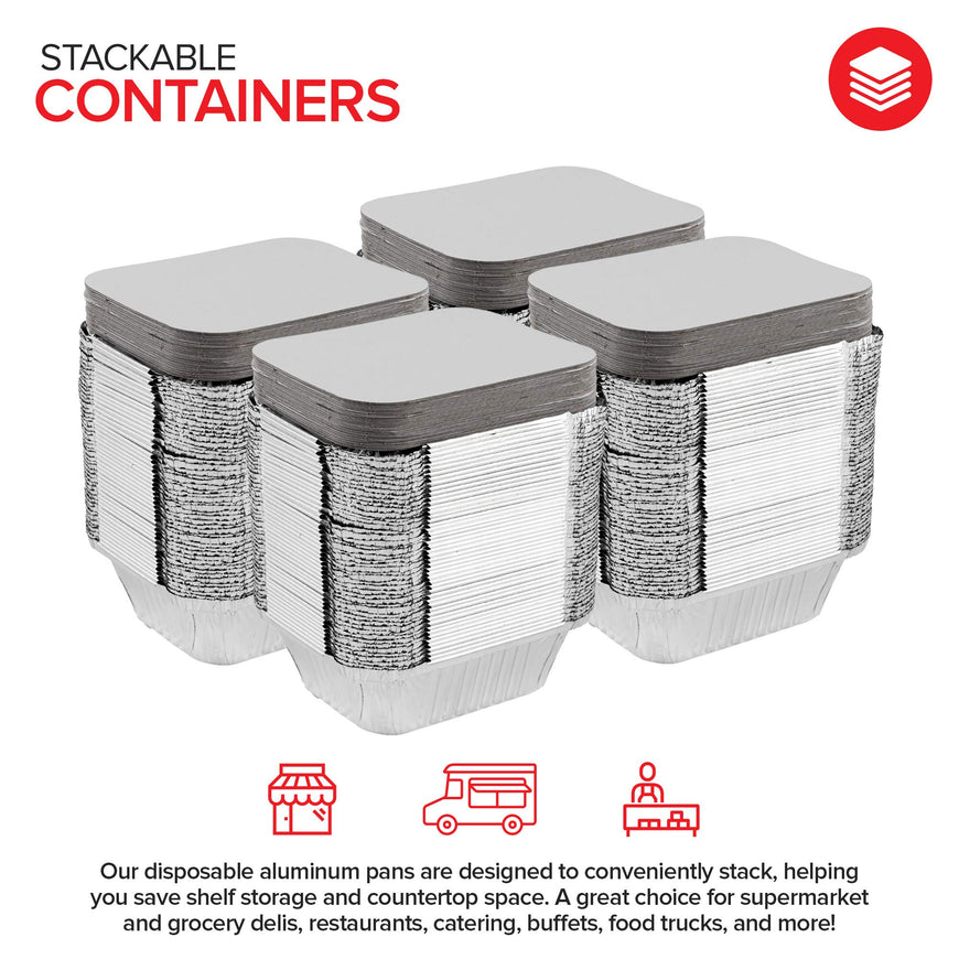 1lb Oblong Pan - Cardboard Lid (100 Pack)