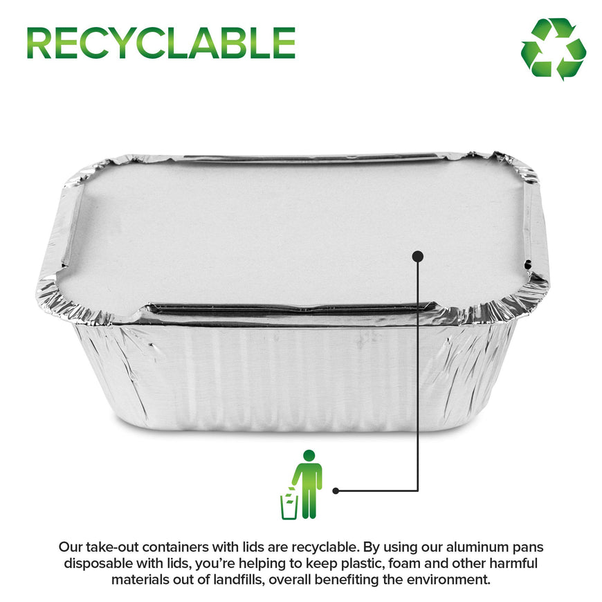 1lb Oblong Pan - Cardboard Lid (100 Pack)