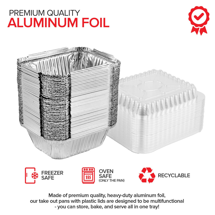 1lb Oblong Pan - Plastic Lid (100 Pack)