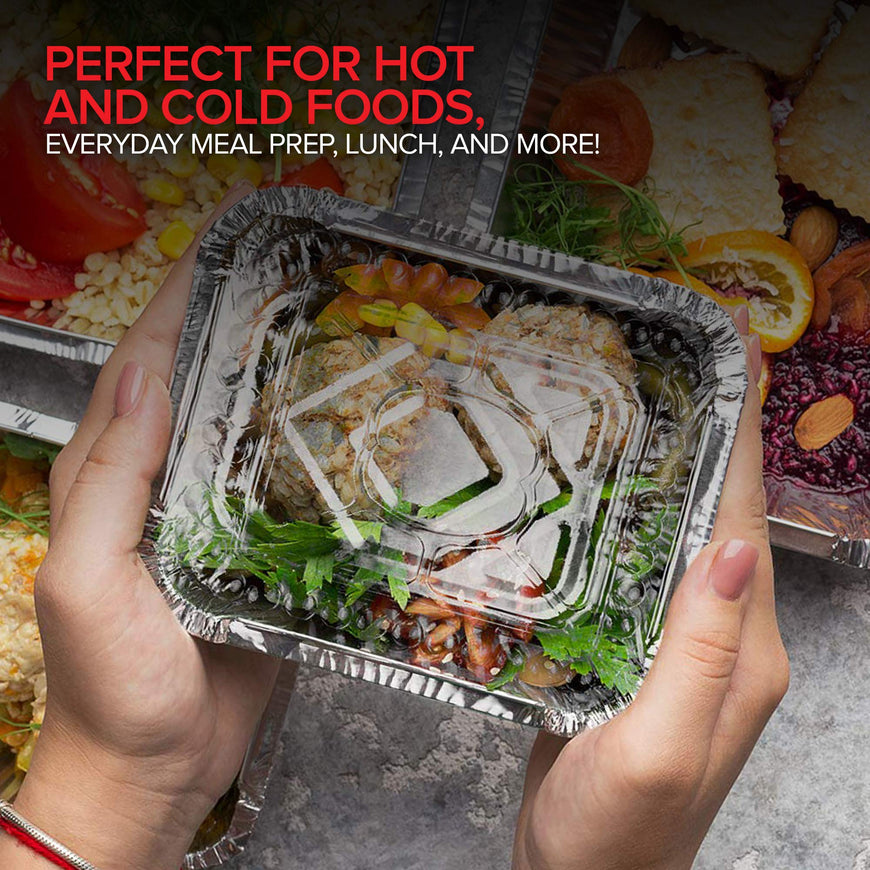 1lb Oblong Pan - Plastic Lid (100 Pack)