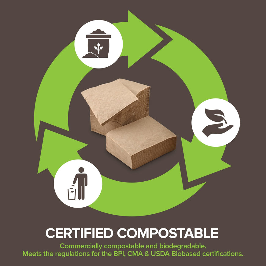 Brown Compostable Lunch Napkin - 500