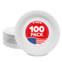 Uncoated 9 inch Paper Plates - 100 Pack