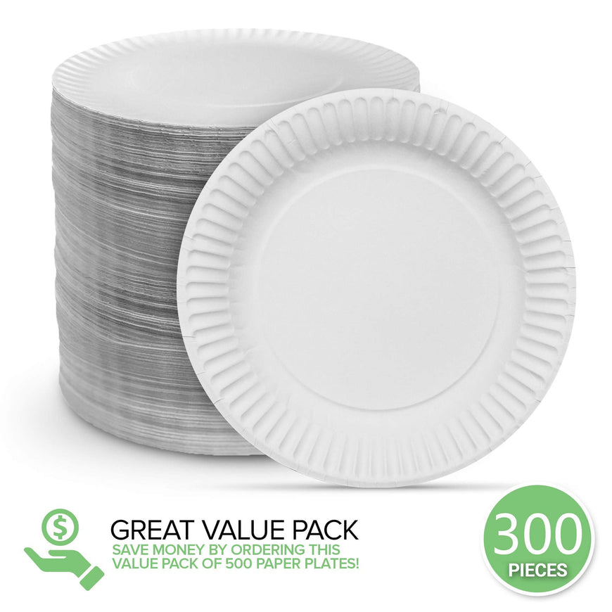 Stock Your Home 6-Inch Paper Plates Uncoated, Everyday Disposable Dessert Plates 6