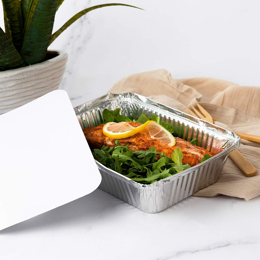 2 lb Oblong Pan - Carboard lid - 50 Pack