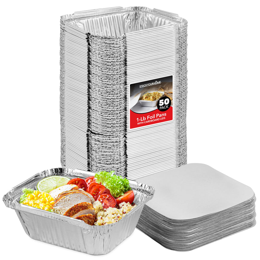 1lb Oblong Pan - Cardboard Lid - 50 Pack