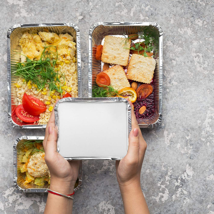 1lb Oblong Pan - Cardboard Lid - 50 Pack