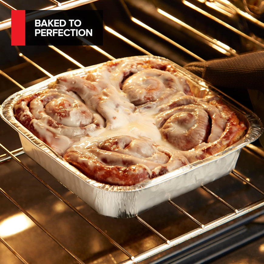 8x8 square foil pan with plastic lids - 50 Pack