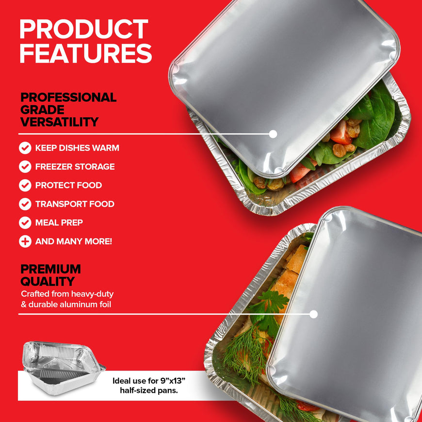 9x13 Foil Pan Lids (25 Pack)