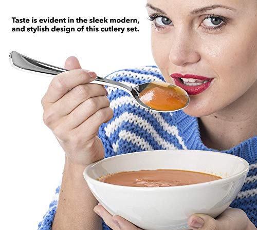 Silver Plastic Spoons 125 Pack Disposable Cutlery, Heavy Duty Flatware, Plastic Silverware Set for Catering Events, Parties, Dinners, Weddings, Receptions and Everyday Use