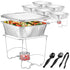 Complete Chafing Dish Buffet Set (39pc) Disposable Catering Supplies- Includes Serving Utensils, 6hr Fuel cans, 6 Half Size Chafing Pans & Wire Racks- Premium Party Food Warmer Trays