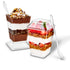 Stock Your Home 100 Pack 5 oz Elegant Mini Clear Plastic Dessert Cups with Lids and Spoons Square Parfait Cup w/Lid for Small Individual Desserts, Pudding Shooters, Appetizers, Trifle Shooter
