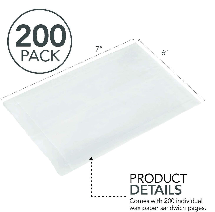 Paper Sandwich Bags Bulk Wax Paper (200 Pack) 7
