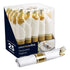 100 Pieces Pre Rolled Gold Plastic Cutlery Set, Individually Wrapped Plastic Silverware Set with 25 Forks, 25 Knives, 25 Spoons, 25 Napkins, Utensils for Weddings, Service for 25 Guests