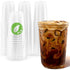 16oz Disposable Cocktail Cups, 100 Pack, Commercially Compostable Cold Cups, Iced Coffee Cups, Round Plastic Cups, PLA Cups for Cocktails, Iced Coffee & Beer, Stock Your Home