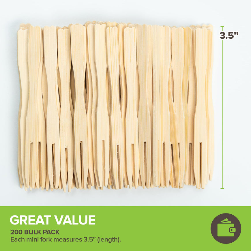 10,000 Bamboo Appetizer Forks, 3.5