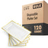 (120 Pcs) Premium White and Gold Plastic Serving Tray, Plastic Serving Platter Disposable, White Rectangle Party Trays and Platters for Fruit, Dessert, Cookies, Appetizers, Holiday Parties