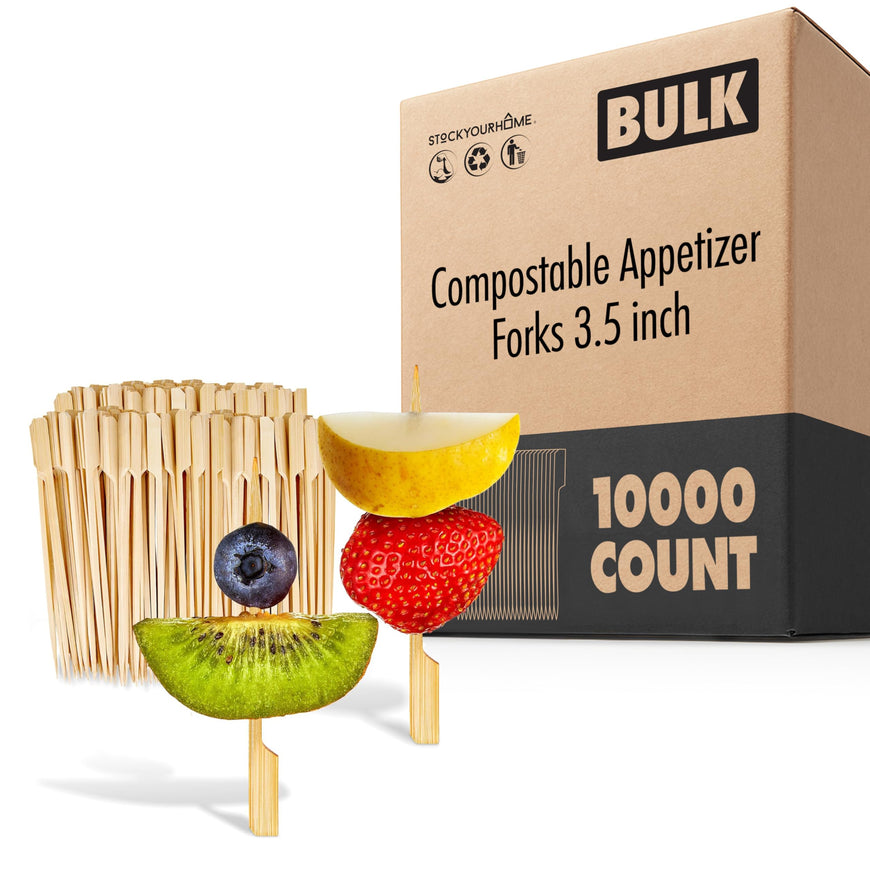 10000 Bamboo Appetizer Forks, 3.5