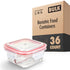 Stock Your Home Glass Portion Control Bariatric Containers (36 Pack), 3 Cup Food Containers with six 4 oz Compartments, 4oz Food Storage Containers for meal prep, Glass Portion Containers with Lids