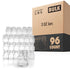 (3 oz) Small Square Glass Jars with Airtight Round Lids, Empty Spice Containers with Labels, Leak Proof Rubber Gasket and Hinged Lid, Chalkboard Label & Marker Included, For Home or Kitchen (96 Pack)