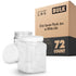 Plastic Storage Jars 72 Pack 32 Oz Square Canisters with Lids Shatterproof Reusable Wide Mouth Clear Containers Stock Your Home