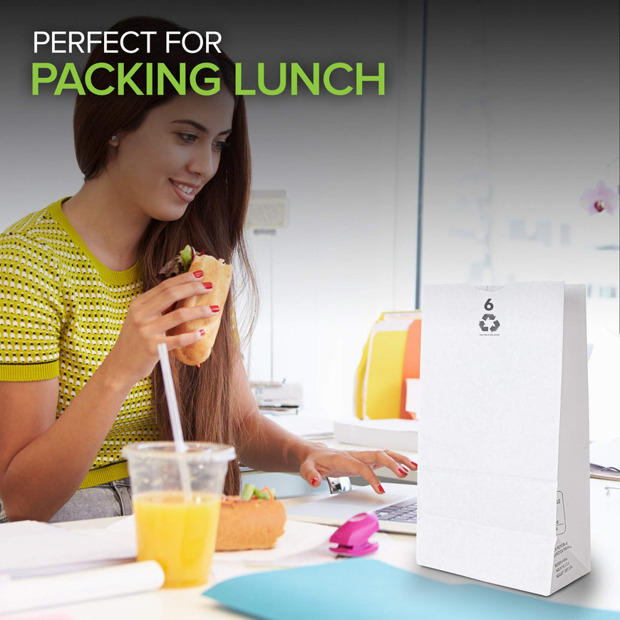 Stock Your Home 6 lb Lunch Bags 1200 Count, Eco Friendly Small Bags for Packing Lunch and Snacks, Blank for Arts and Crafts
