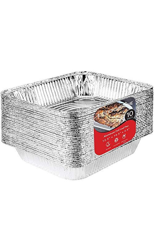 Aluminum Pans 9x13 Disposable Foil Pans (10 Pack) - Half Size Steam Table  Deep Aluminum Trays - Tin Foil Disposable Pans Great for Cooking, Heating