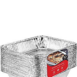 Stock Your Home Disposable 9x13 Aluminum Foil Pans (10 Pack) Half Size Steam Table Deep Trays