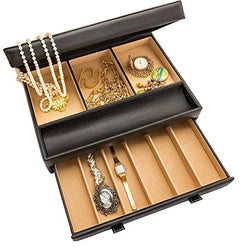 Stock Your Home Luxury Mens Dresser Valet Organizer,Black