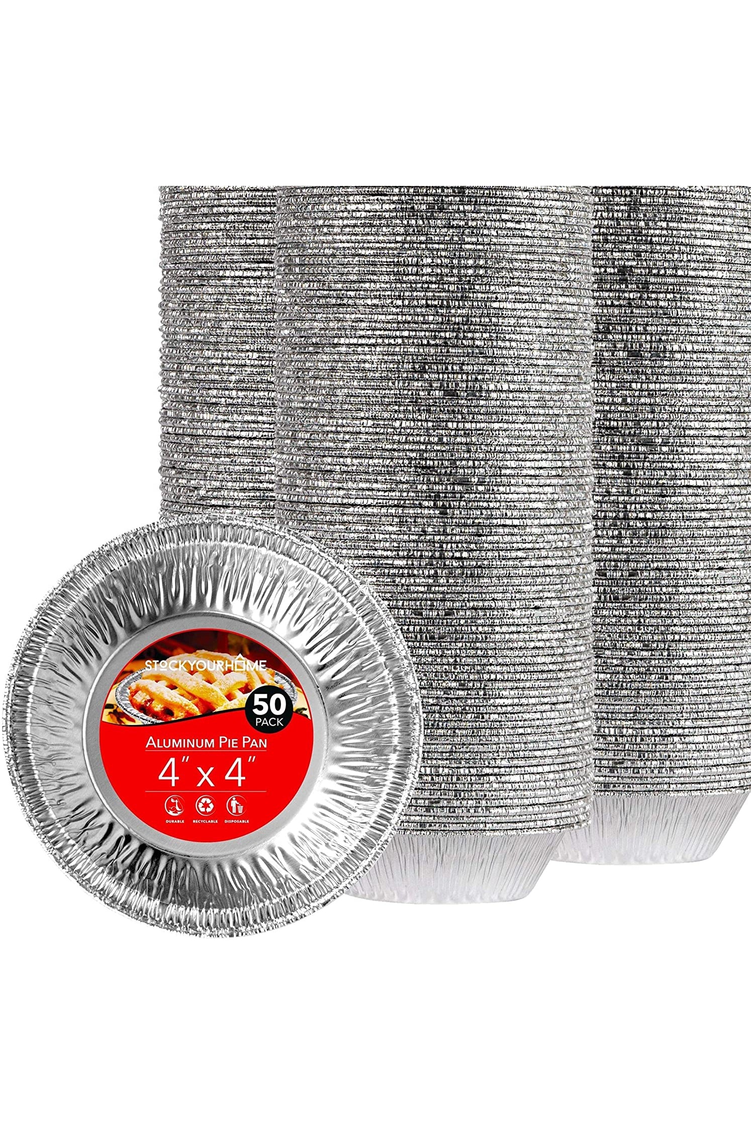 5 Inch Aluminum Foil Mini Pie Pans - Disposable Small Pie Tins For