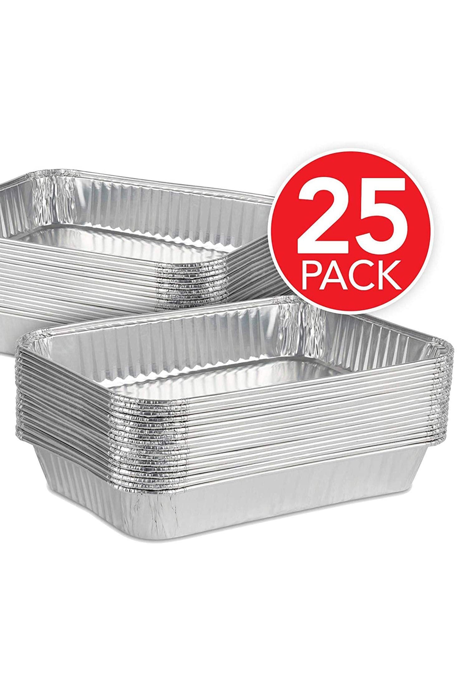 Stock Your Home 8x4 Aluminum Pans for Bread Loaf Baking, 50 Pack, 2 Lb