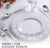 Silver Floral Rim Plastic Dinnerware (125-Piece) Plastic Plates, Plastic Forks, Plastic Knives, Plastic Spoons - Service for 25 Guests Place Setting for Wedding, Party, Baby Shower, Birthday, Holiday