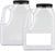 Half Gallon Clear Plastic Jug (2 Pack) - BPA Free 64 Ounce Jug - Wide Mouth Jug - Easy Grip Handle - Airtight Caps with Foam Liner - PETG Oblong Rectangular Jug - Labels Included - Stock Your Home